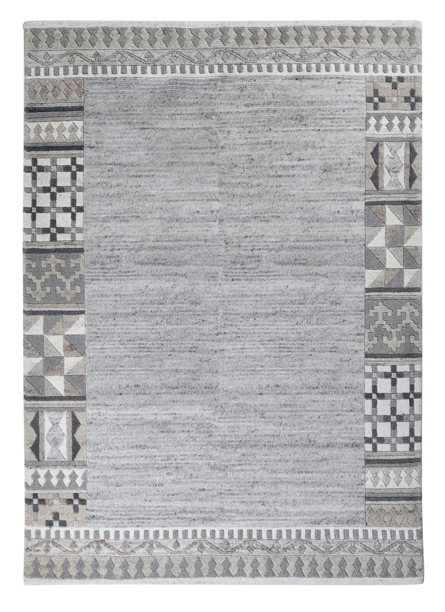 ROYAL NATURAL - Tapis moderne tufté main, laine non-teinte Gris naturel 250x350