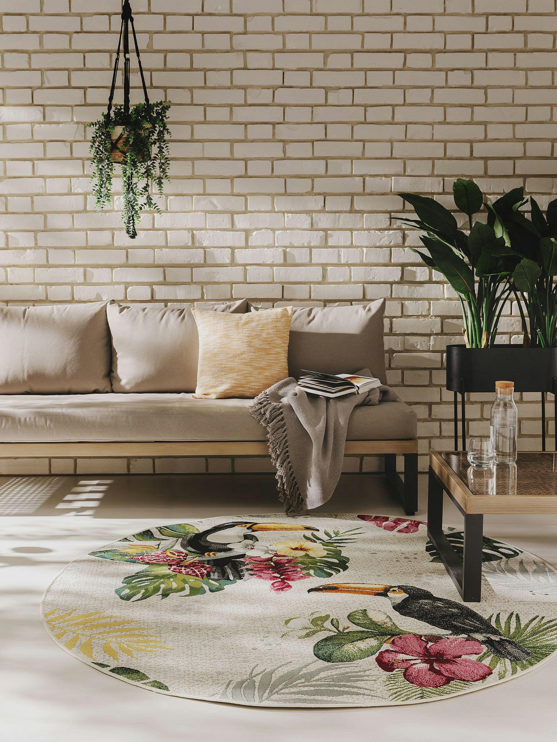 ARTIS - Tapis d'extérieur & intérieur rond multicouleur D 160