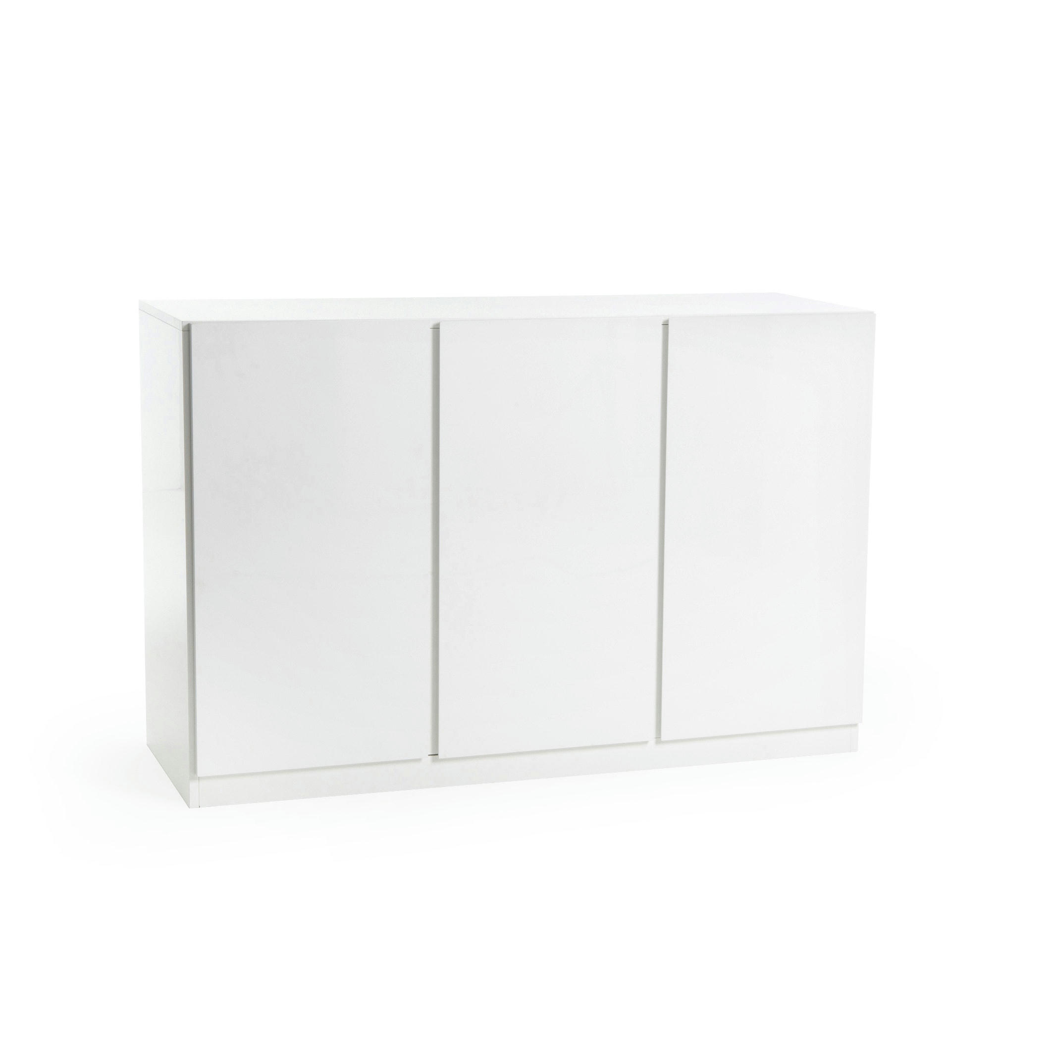 Armoire basse 3 portes penderie et lingère Léo