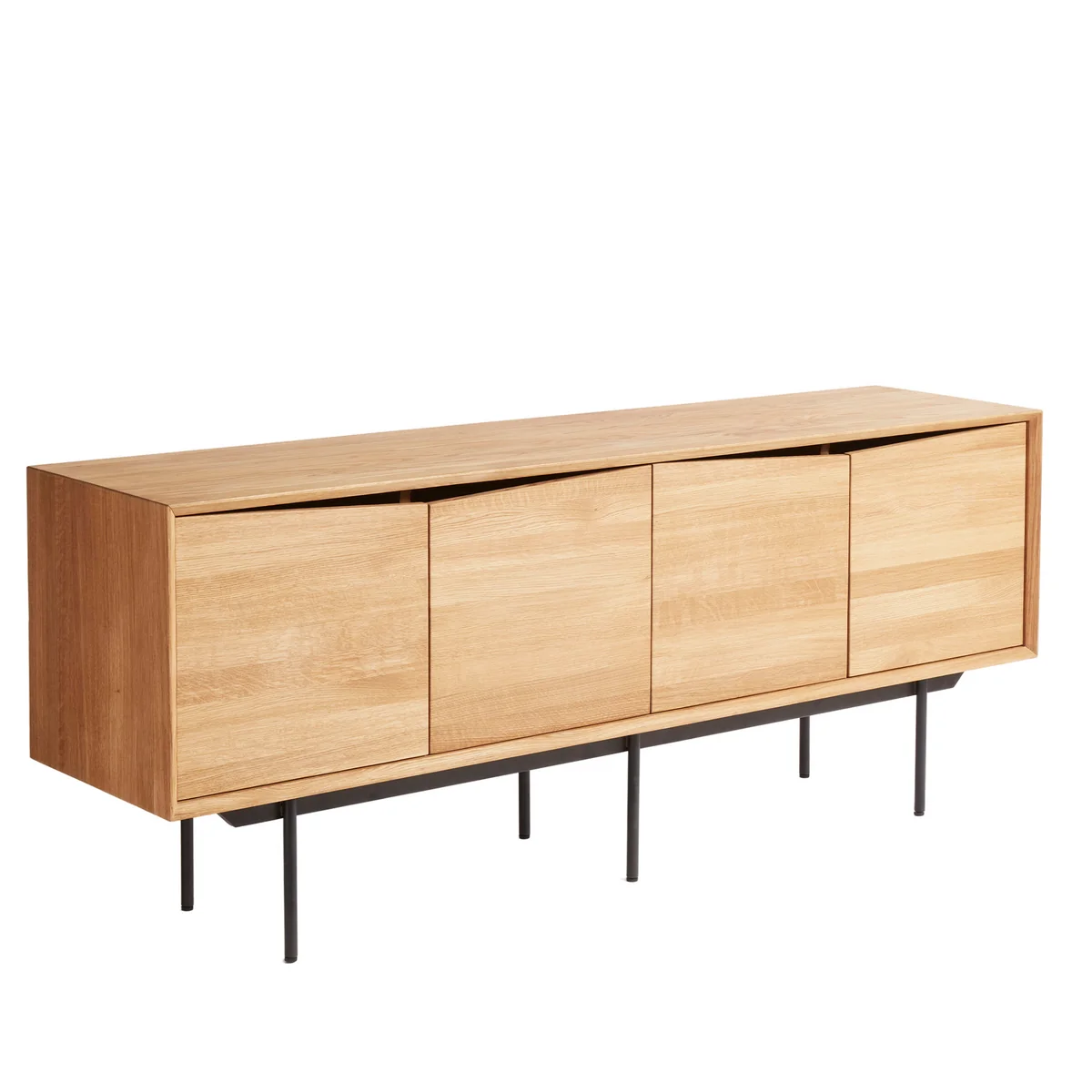 Muubs - Wing Sideboard, mit 4 Türen, 185 x 72 cm, Eiche klar lackiert