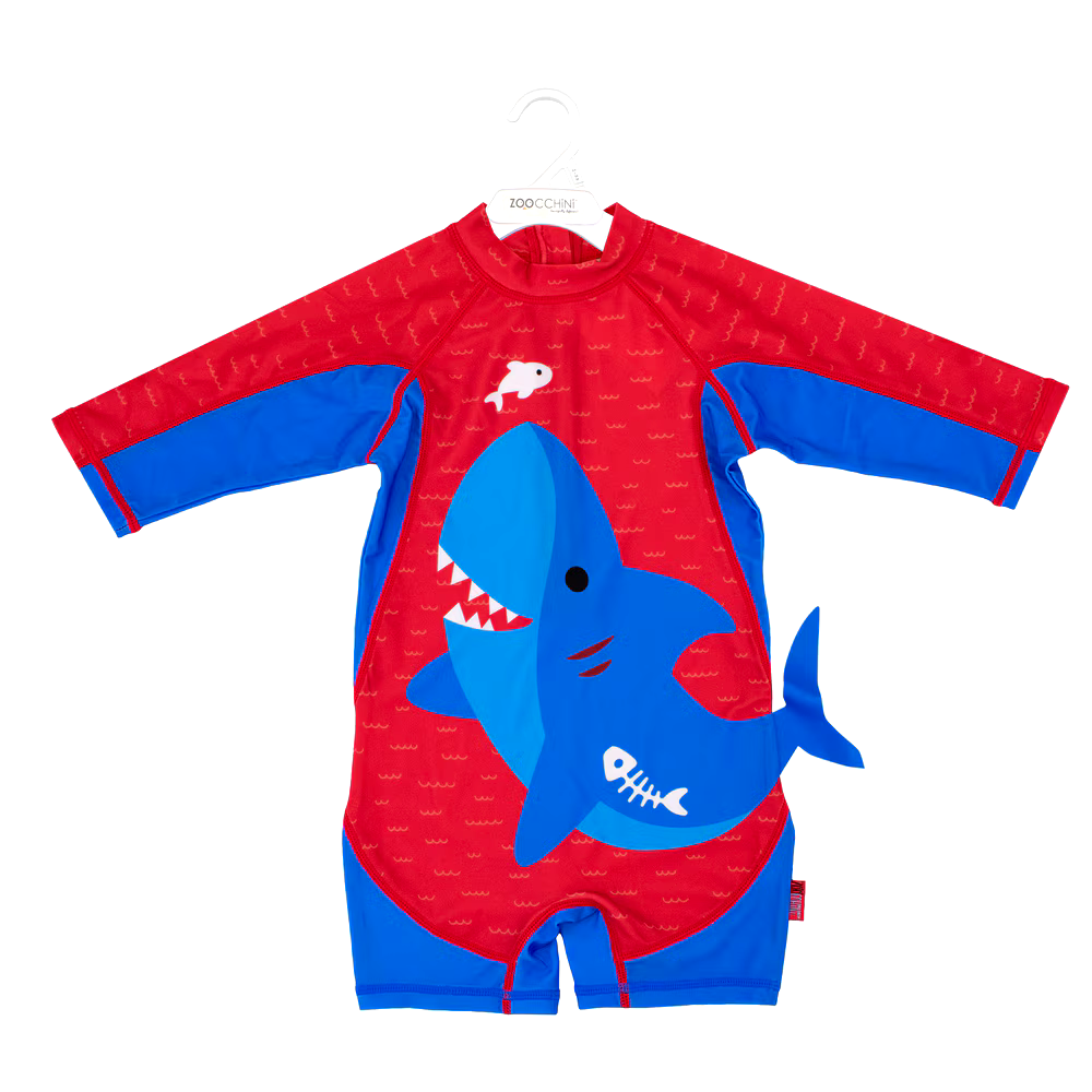 ZOOCCHINI Baby/Toddler UPF50+ One-Piece Surf Suit, Sherman the Shark