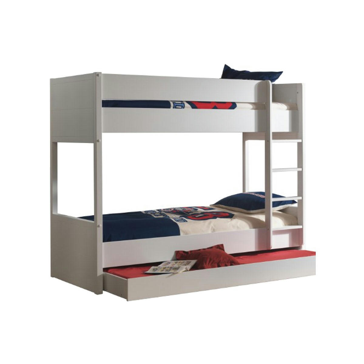 LARA - Lit superposé 90x200 sommier inclus blanc