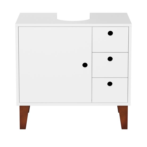 GABINETE DE BANHEIRO COLUNA 1 PORTA/3 GAVETAS LIVA
