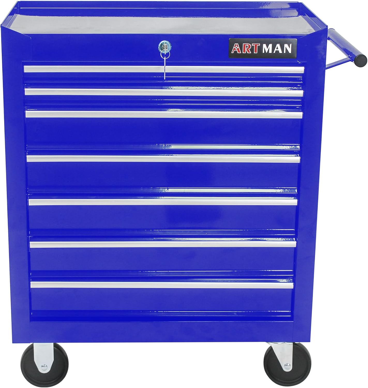 7 Drawers Rolling Tool Cart on Wheels, Multifunctional Organizer Tool Chest Tool Case, Trolley Tool Storage Tool Box for Workshop,Garage,Repair Shop (7 Drawers 24.2 W×12.9 D×29.9 H-Blue)