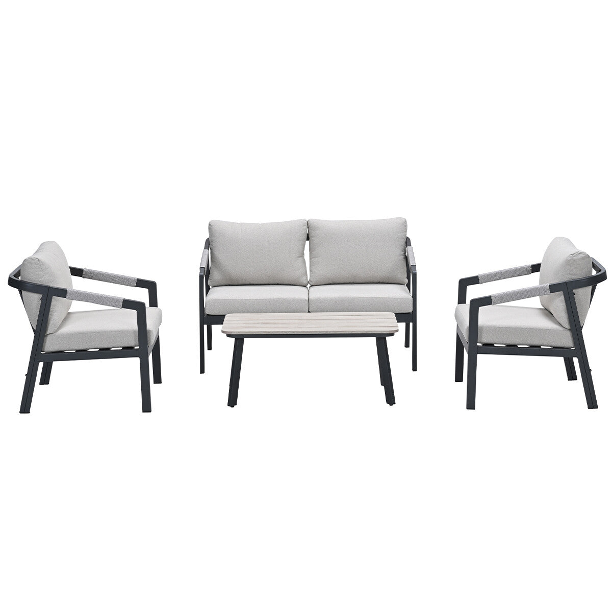 Garden Impressions Loungeset Milou 4-delig - donker grijs