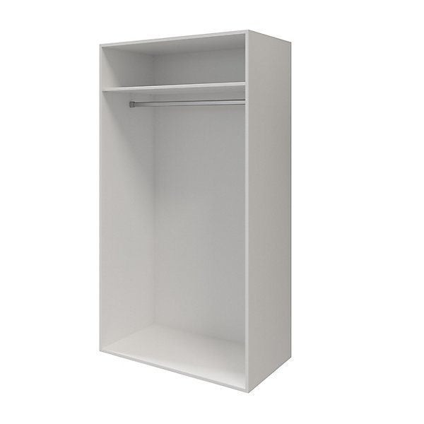 Armoire penderie portes battantes blanche et anthracite brillant GoodHome Atomia H. 187,5 x L. 100 x P. 60 cm