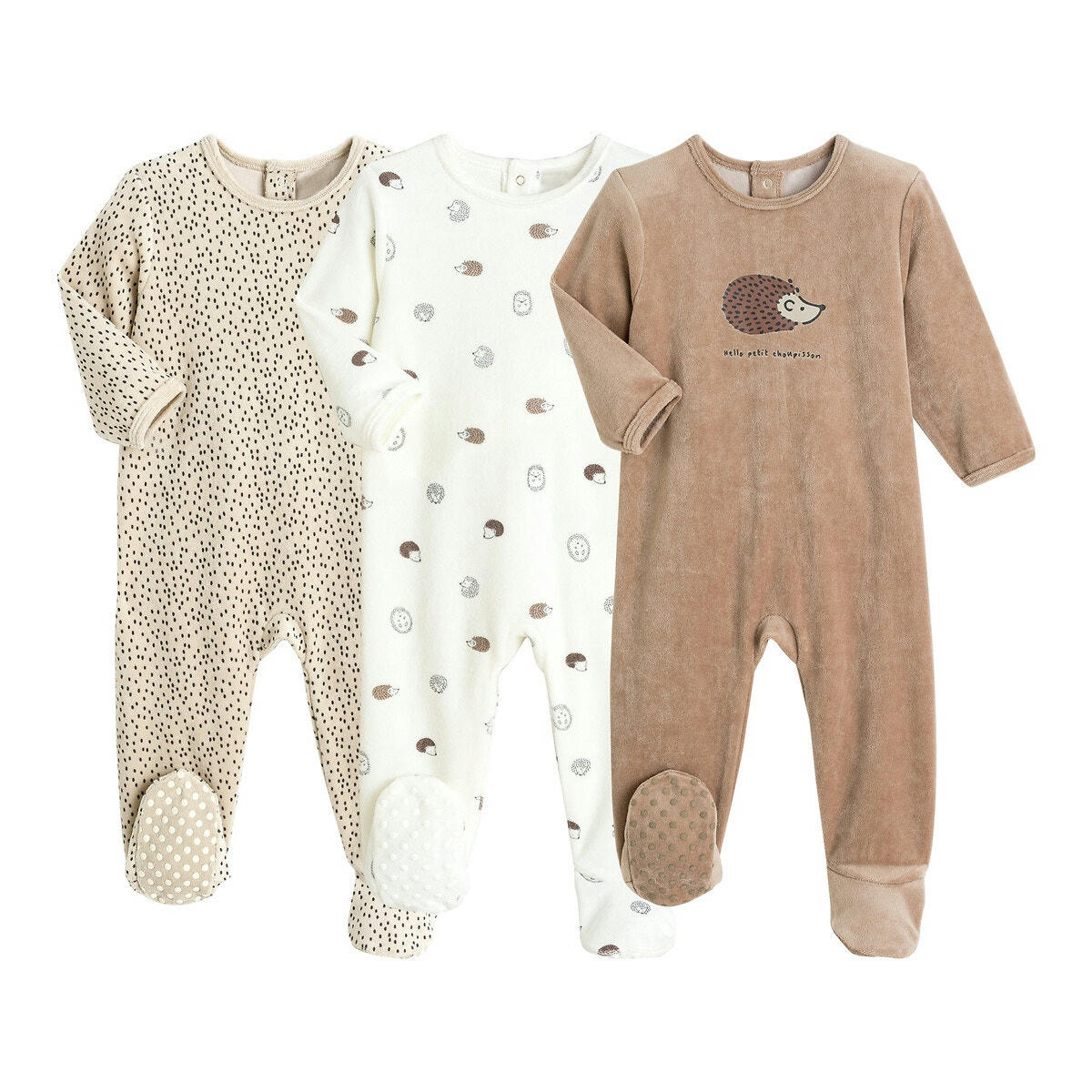 Lot de 3 pyjamas velours