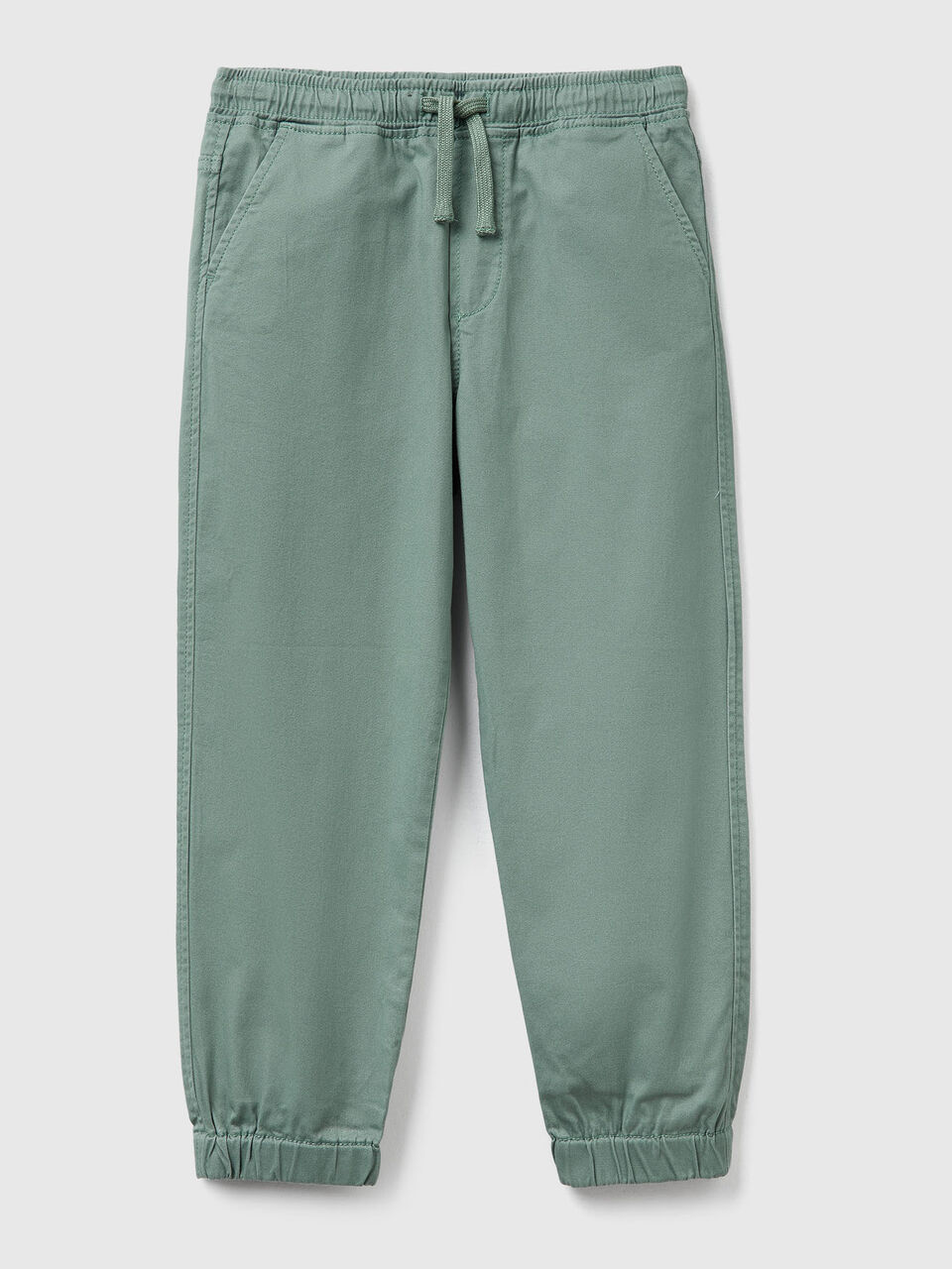 Stretch cotton joggers with drawstring