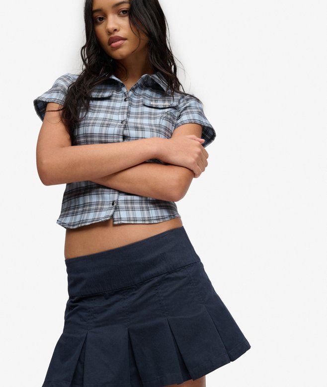 Bench Logo Pleated Peached Mini Skirt