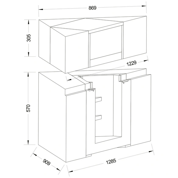 Eckmodul »Sicilia«, BxHxL: 128,5 x 87,5 x 90,9 cm, weiß