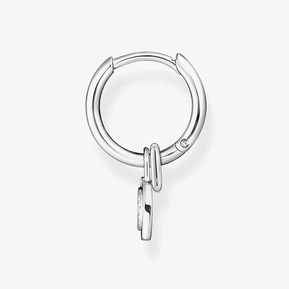 THOMAS SABO THOMAS SABO Silver Single White Cubic Zirconia Drop Hoop Earrings CR720-051-21