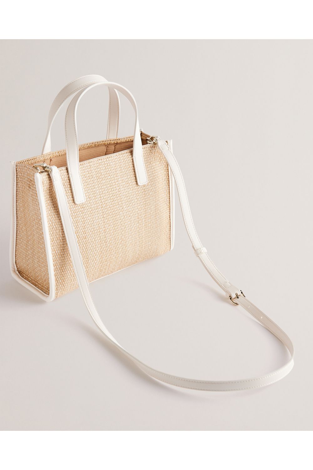 Ted Baker Faux Raffia Small Icon Bag Ivory