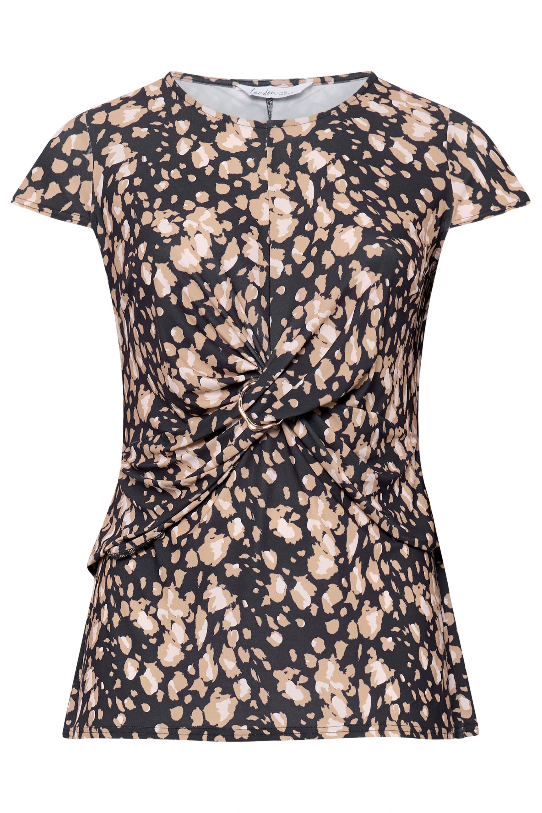 Yours Animal Print Twist Buckle Top