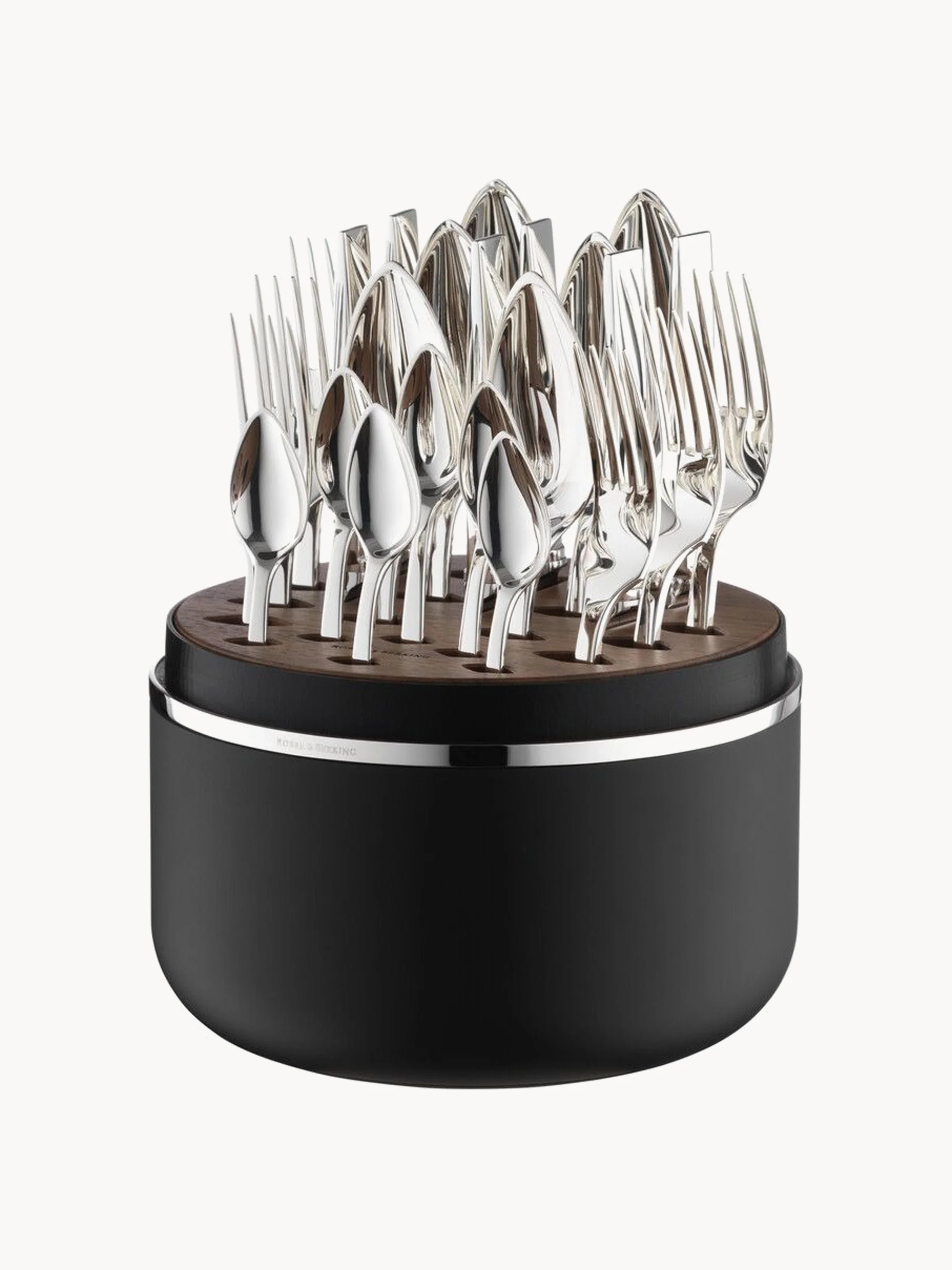 Handgefertigtes hochglanzpoliertes Besteck-Set Riva in Box, 6 Personen, 24er-Set
