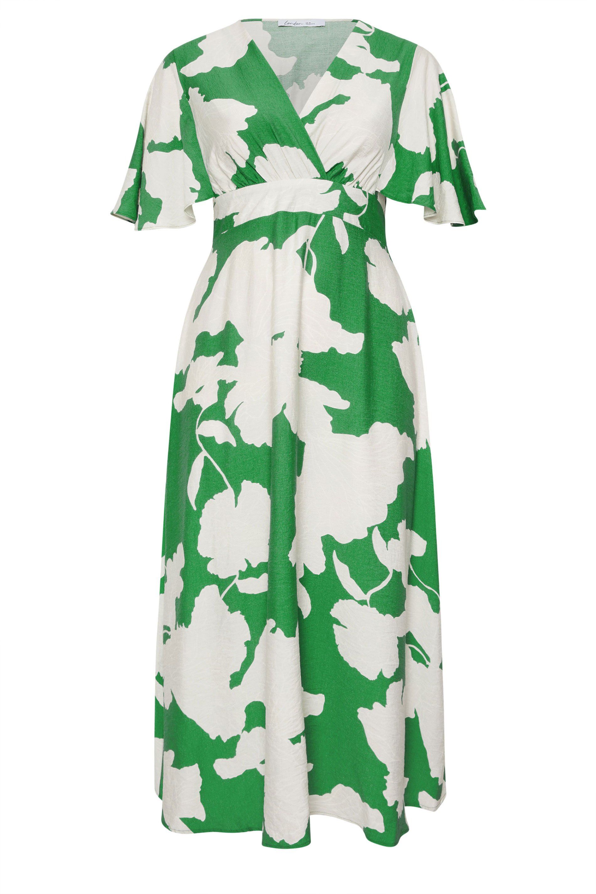 Yours Floral Linen Look Wrap Dress