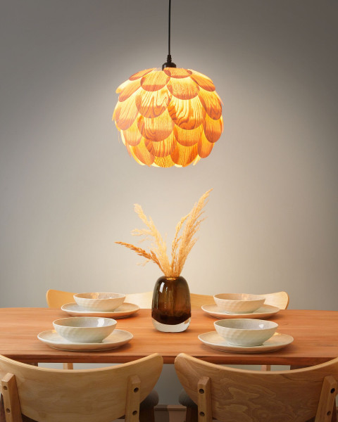 Lampa wisząca bambusowa klosz szyszka