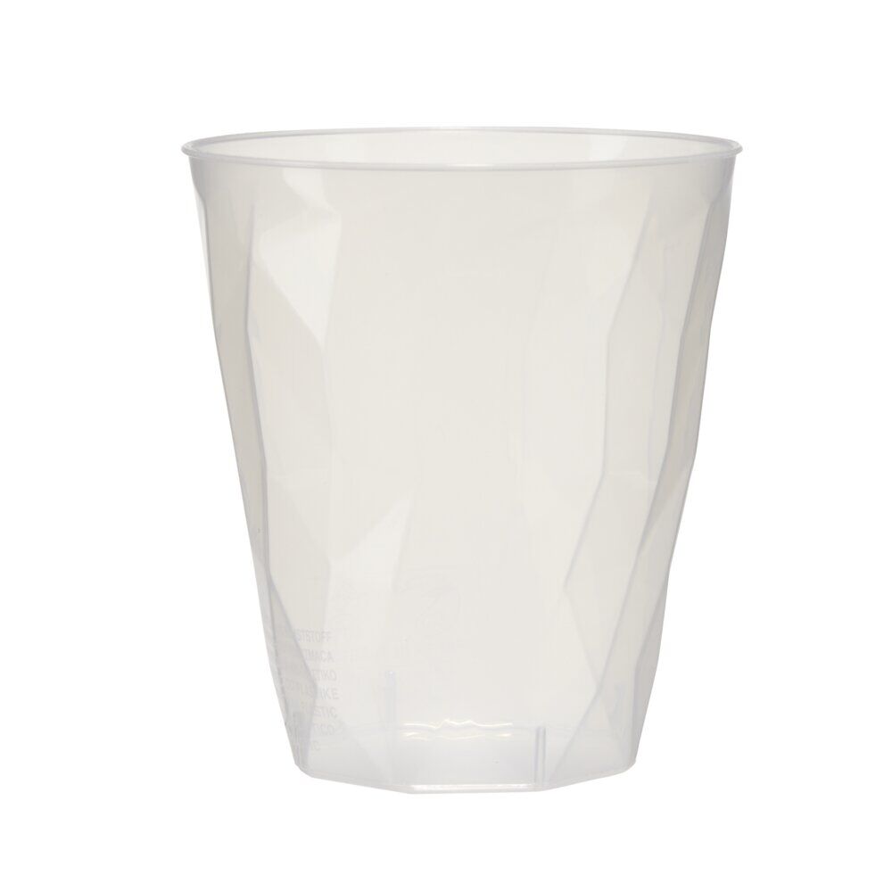 Lot de 12 verres 340ml plastique transparent martelé Ø8,4xH9,5cm
