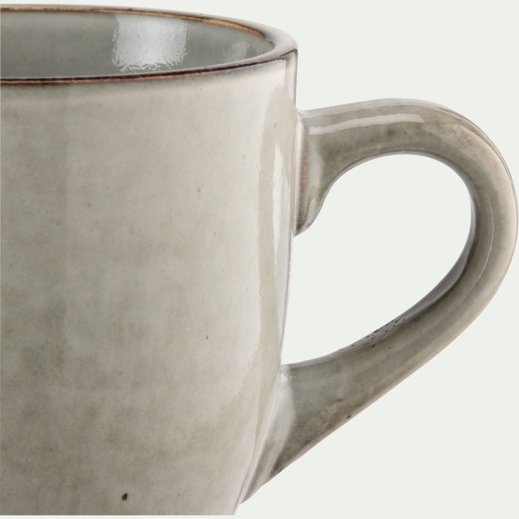 ADAM - Tasse et soucoupe petit-déjeuner en grès 22cl - vert