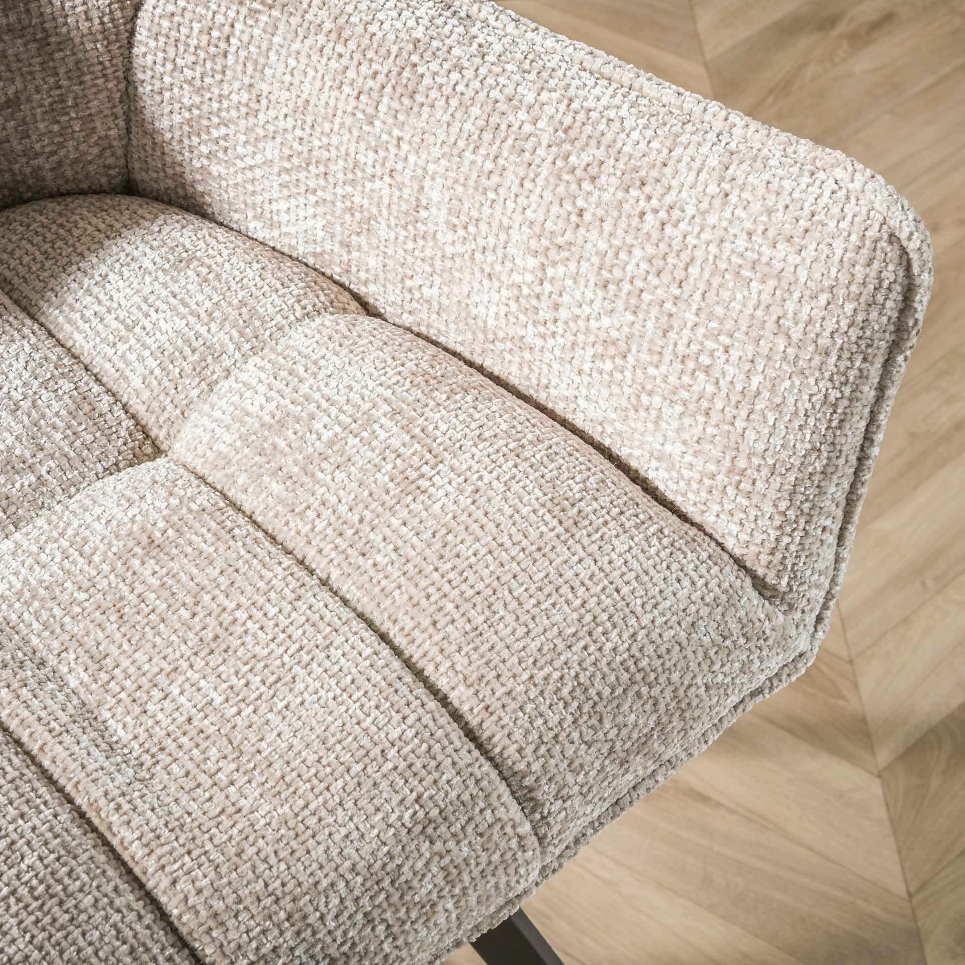 Chaise pivotante de salle à manger en velours texturé sable (lot de 2) MELBOURNE