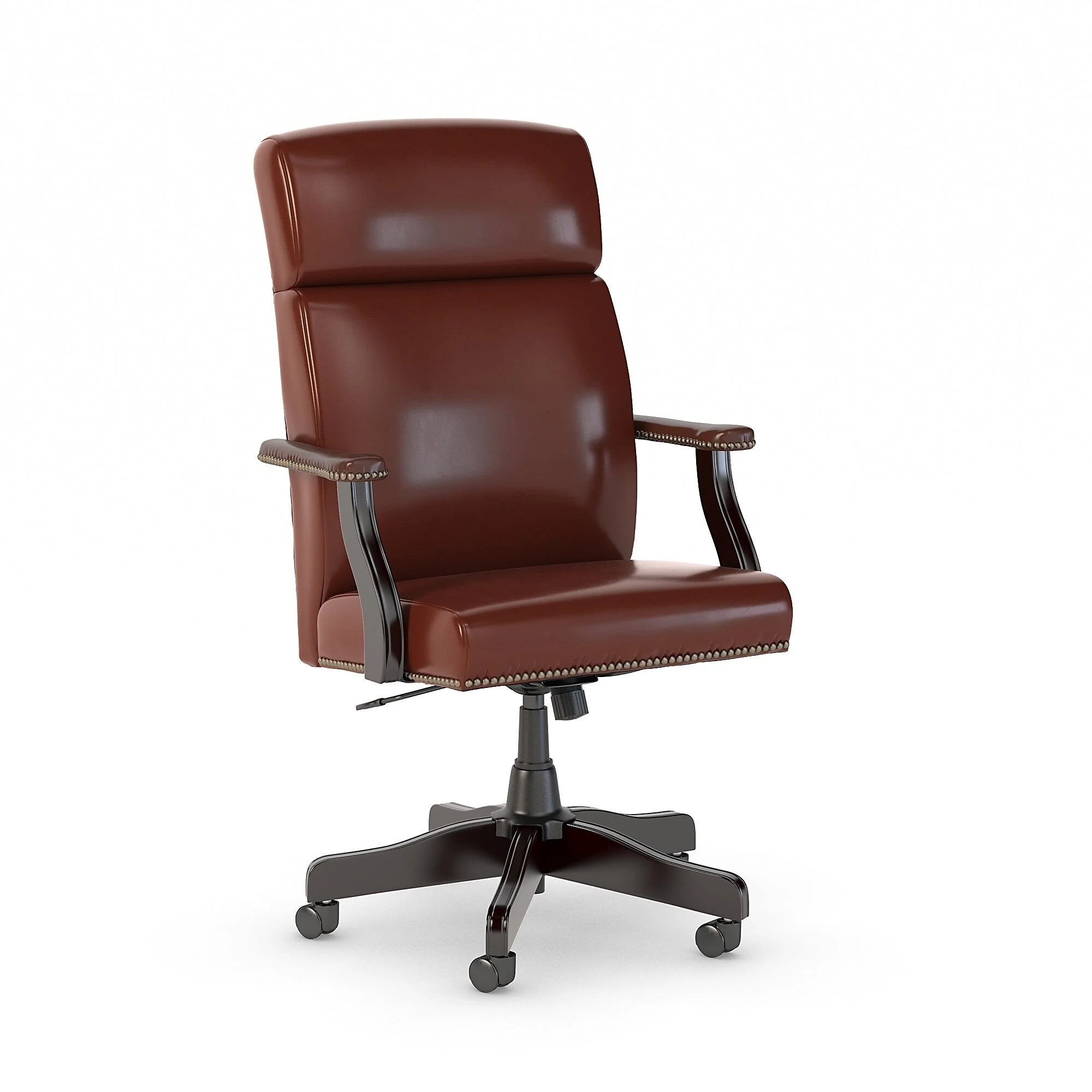 Bush Furniture Saratoga High Back Leather Executive Office Chair - 27.56L x 27.17W x 45.28H