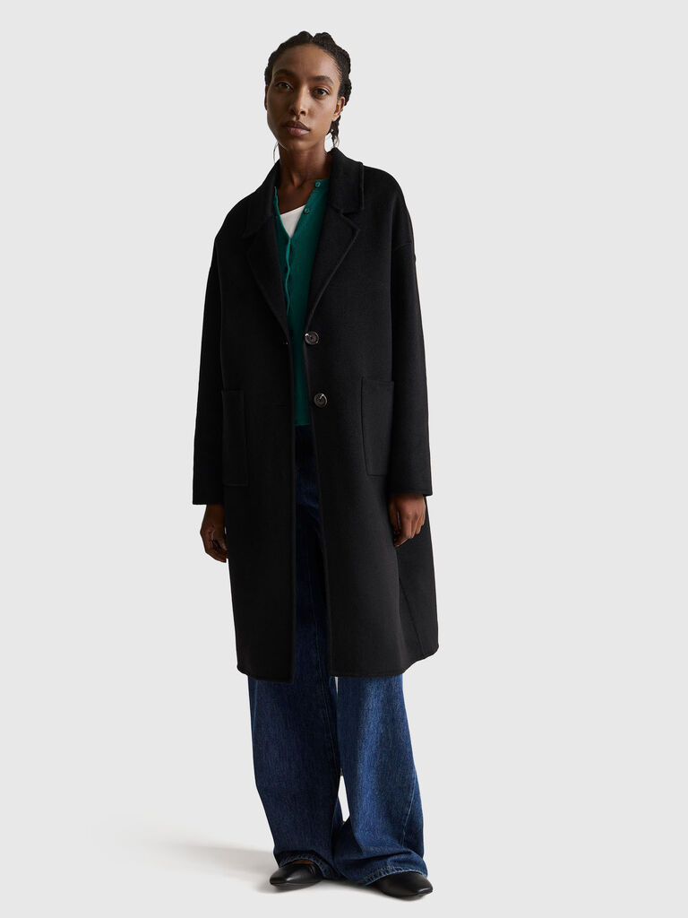 Midi coat in wool blend