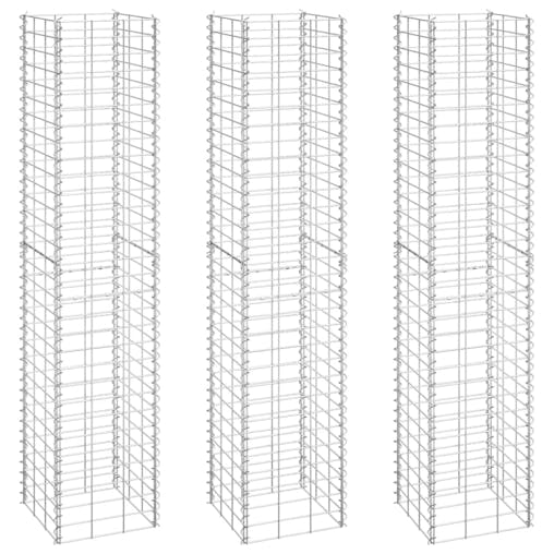 NNEVL Gabion Raised Beds 3 pcs 30x30x150 cm Iron