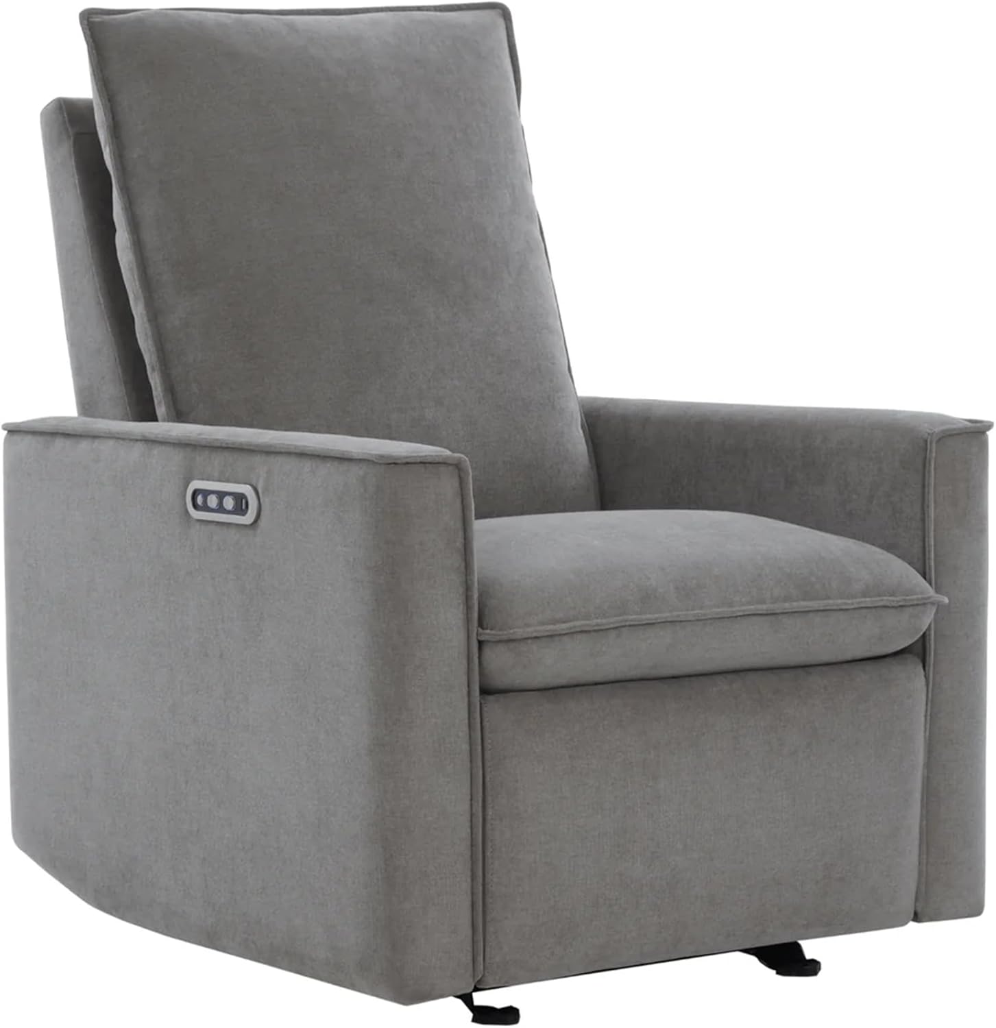 Nurture& Montauk Power Glider Recliner – Premium Nursery Recliner Chair with USB‑A/C, Adjustable Headrest & Gentle Glide, Stain‑Resistant Upholstery, Comfortable & Space‑Smart, Gray