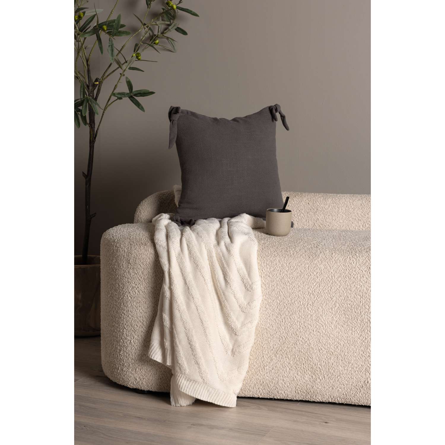 Venture Home Nora Kussenhoes 40x40 - Donkergrijs