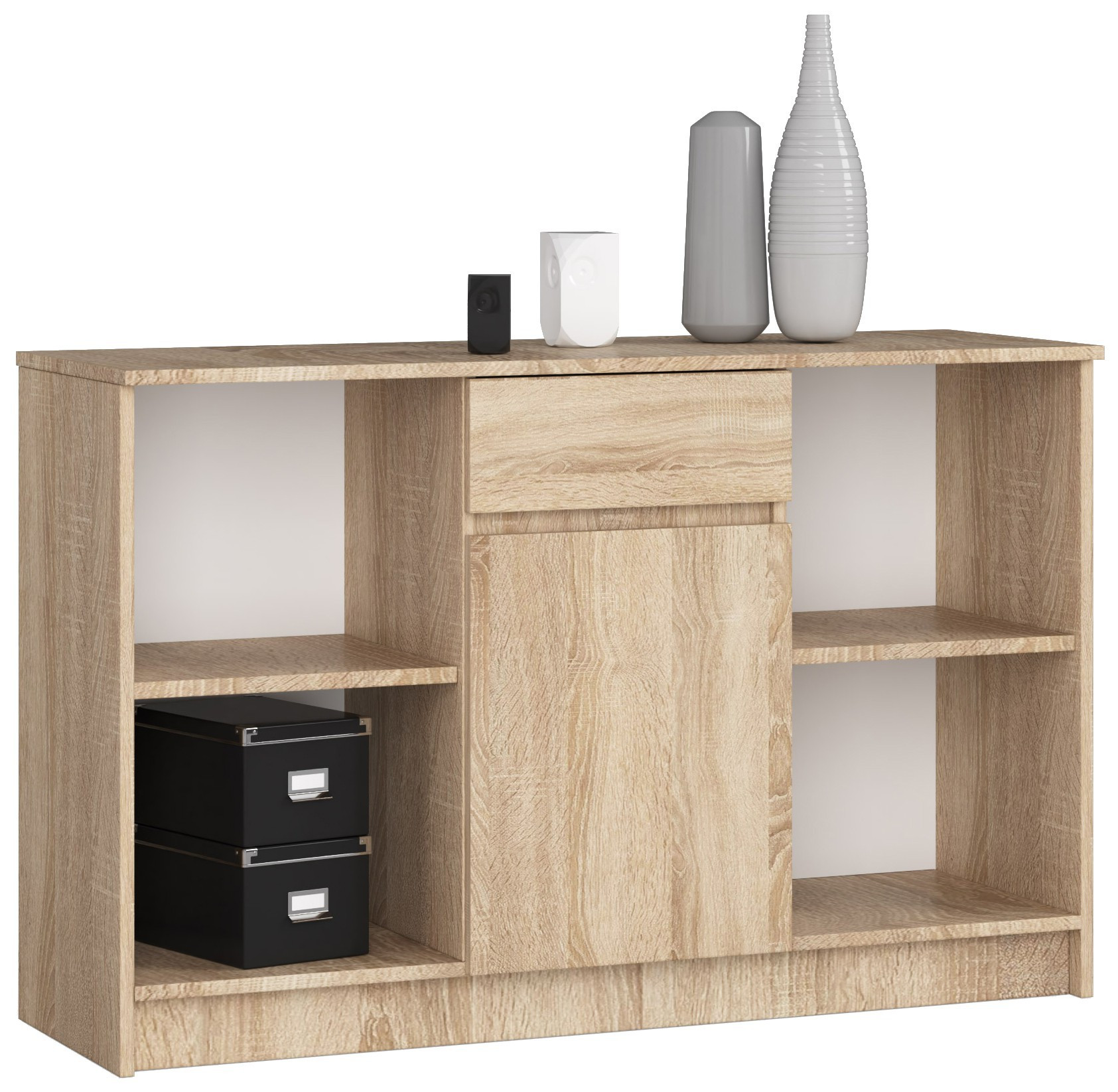 Komoda AKORD B17 Dąb Sonoma 120 cm mat 6 półek 120x40x77 cm