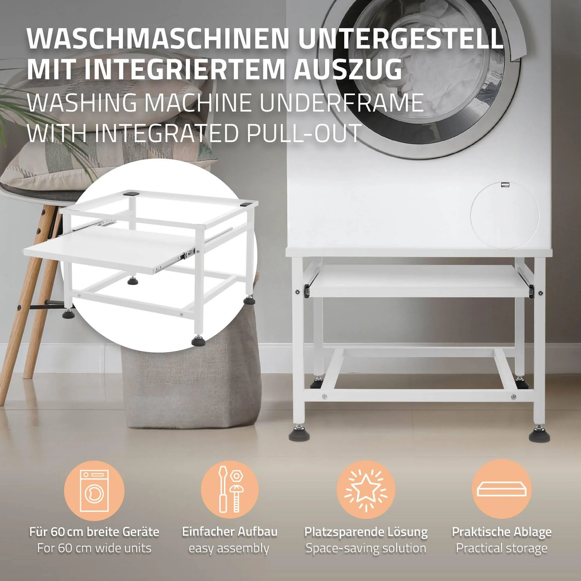 Wasmachineonderstel Cato uittrekbaar