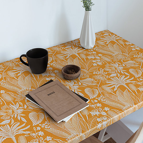 Auto Adhesif Film Vinyle Décoratif Wallfluent 100x50 cm Fleurs Sur Fond Orange Placard et Rénovation DIY