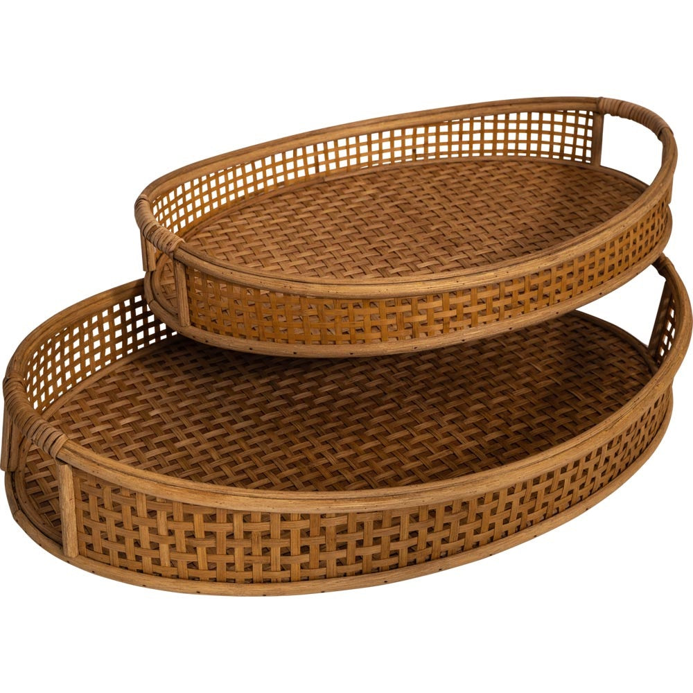 Lesli Living dienblad Ovi - bruin - 54,5x37x10,5cm