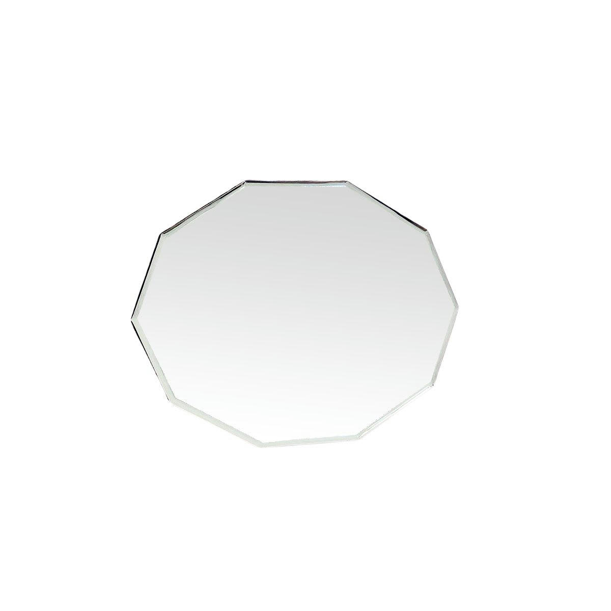 - Miroir décagonal ovale biseauté blanc 44x59