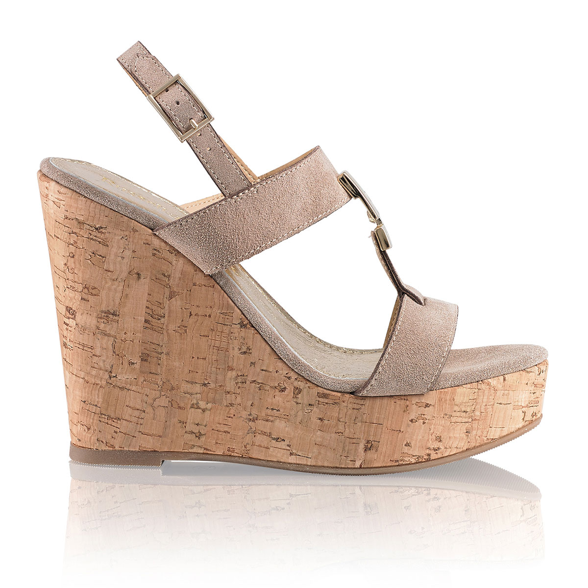 Russell & Bromley TREAT Gold Trim Wedge