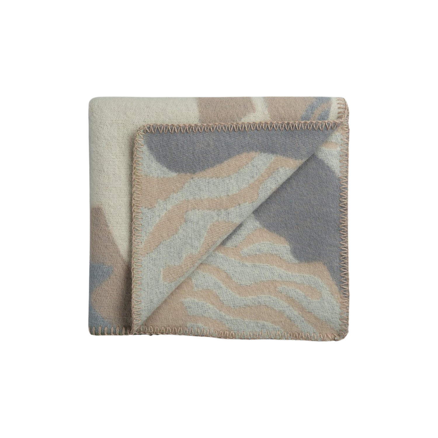 FUGL OG FISK Half Size Throw, grey/beige