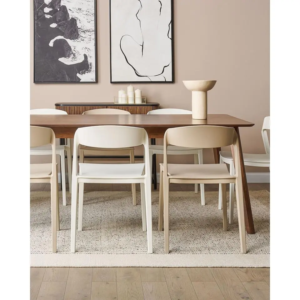 SOMERS - Eetkamerstoel set van 2 - Wit - Plastic