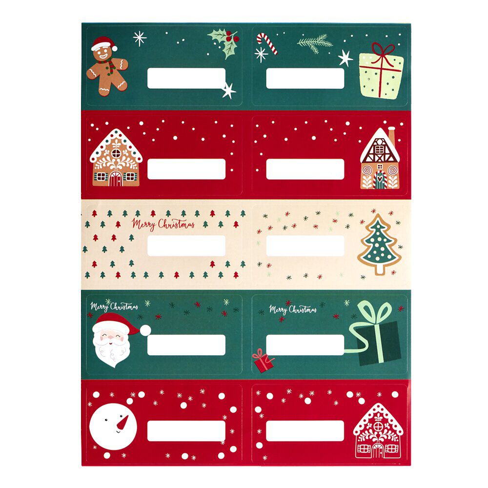étiquette pour paquet cadeau No&euml;l 10 pièces