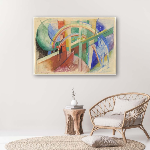Feeby Obraz na płótnie Niebieski koń i tęcza F. Marc 60x40