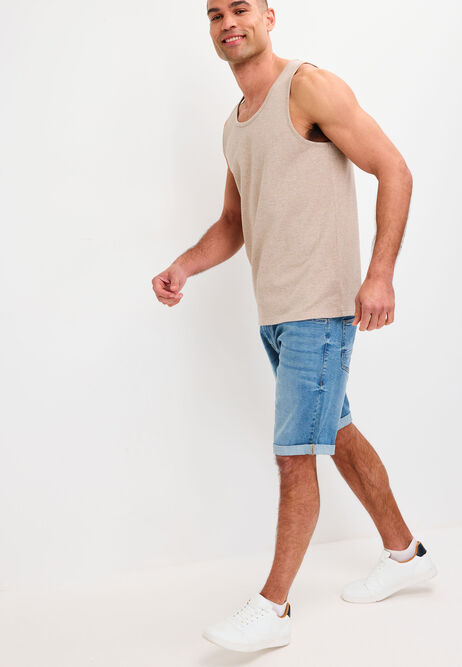 Mens Brown Textured Vest