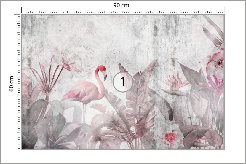 Fototapeta Flamingi Na Betonie 90x60cm