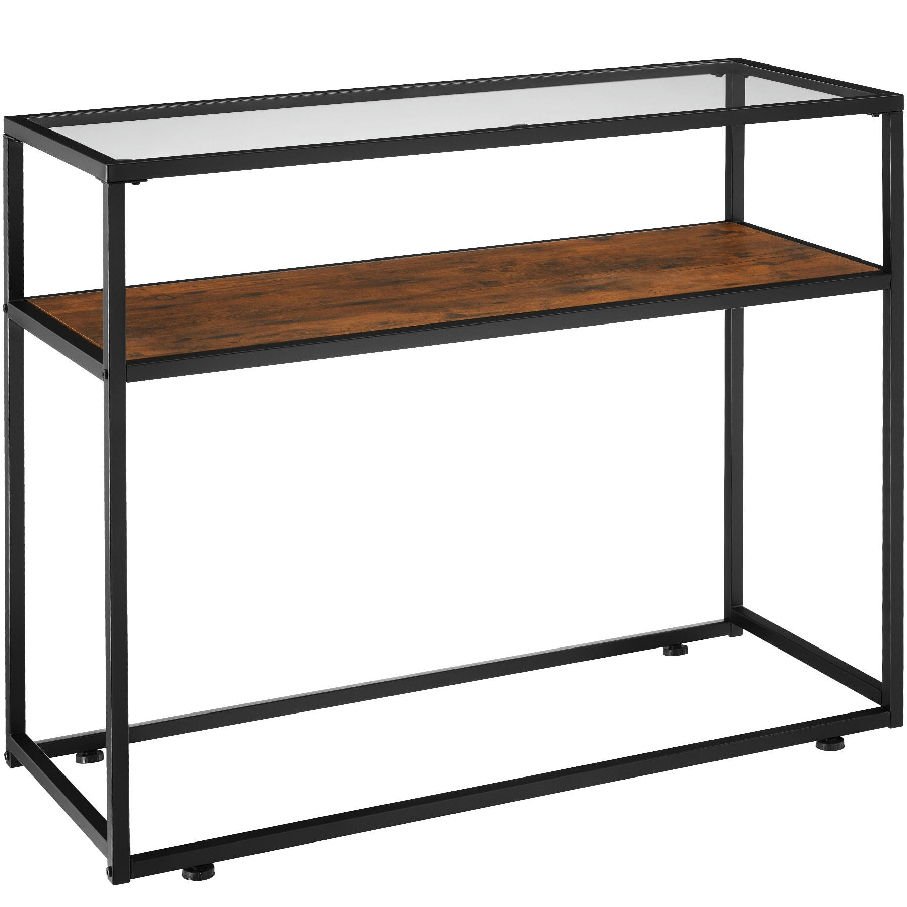 TT - Table Console Style industriel Bois foncé industriel, rustique