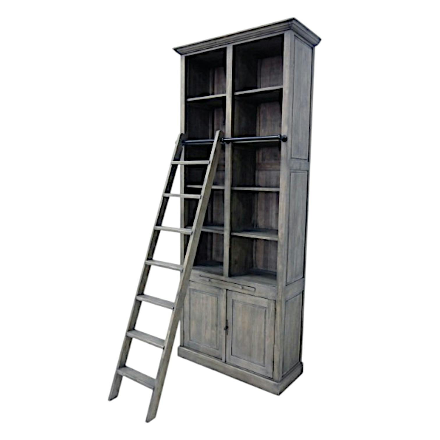 Bibliothèque échelle exotique hévéa 100x240cm TRADITION