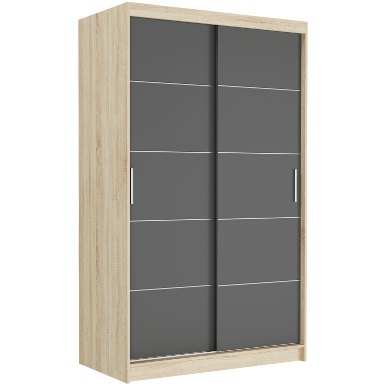 Szafa przesuwna 120 cm 2-drzwi szprosy FRAMIRE Vega IV sonoma antracyt