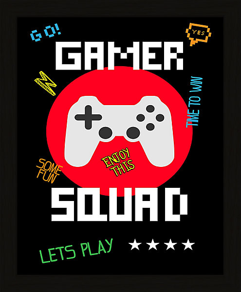 Affiche Gamer Squad multicouleur Dada Art l.24 x H.30 cm