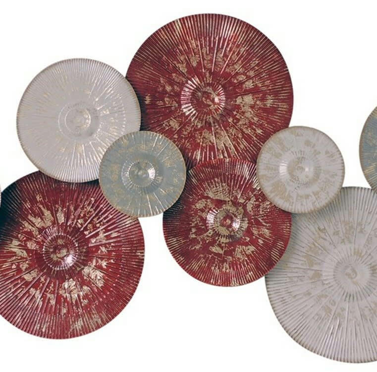 CASSIS - Décoration murale en métal éclat corail 135x70x7