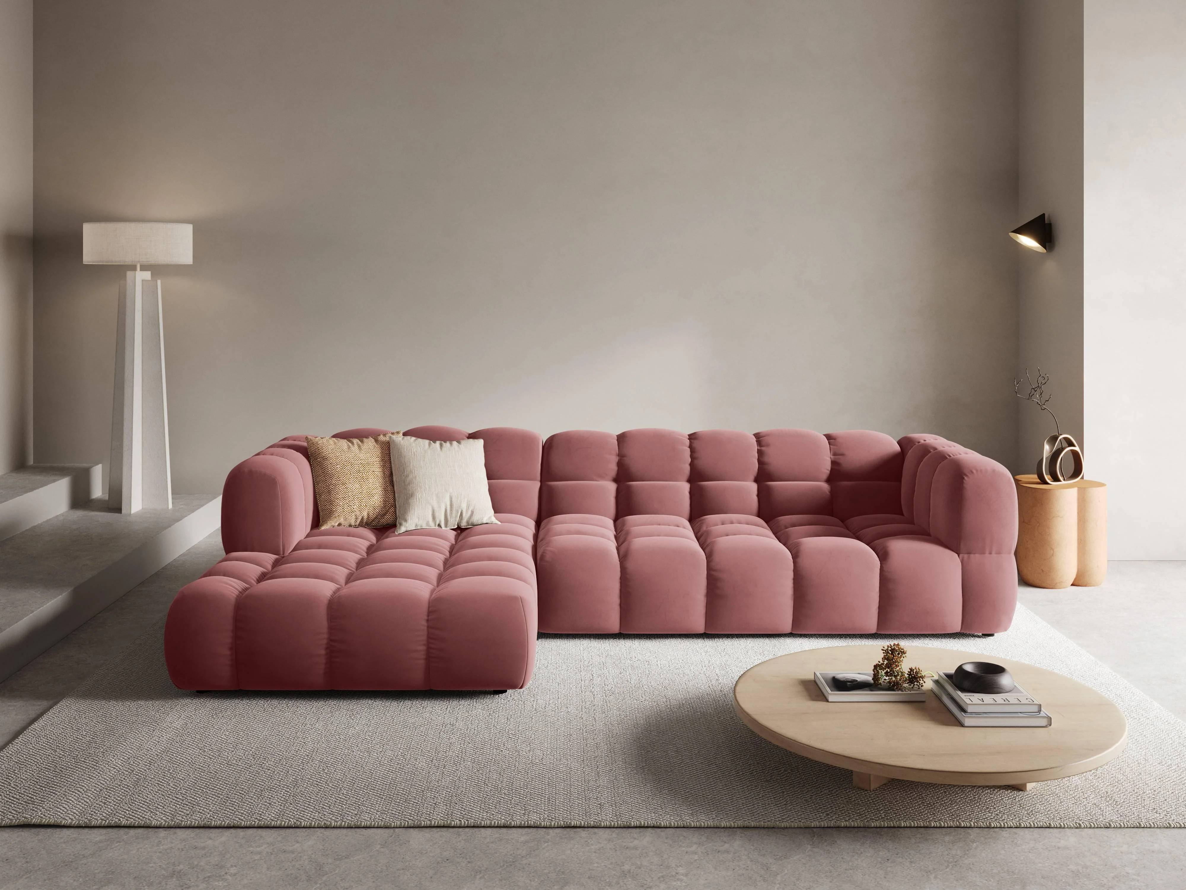 4-zits hoekbank Sky links velvet
