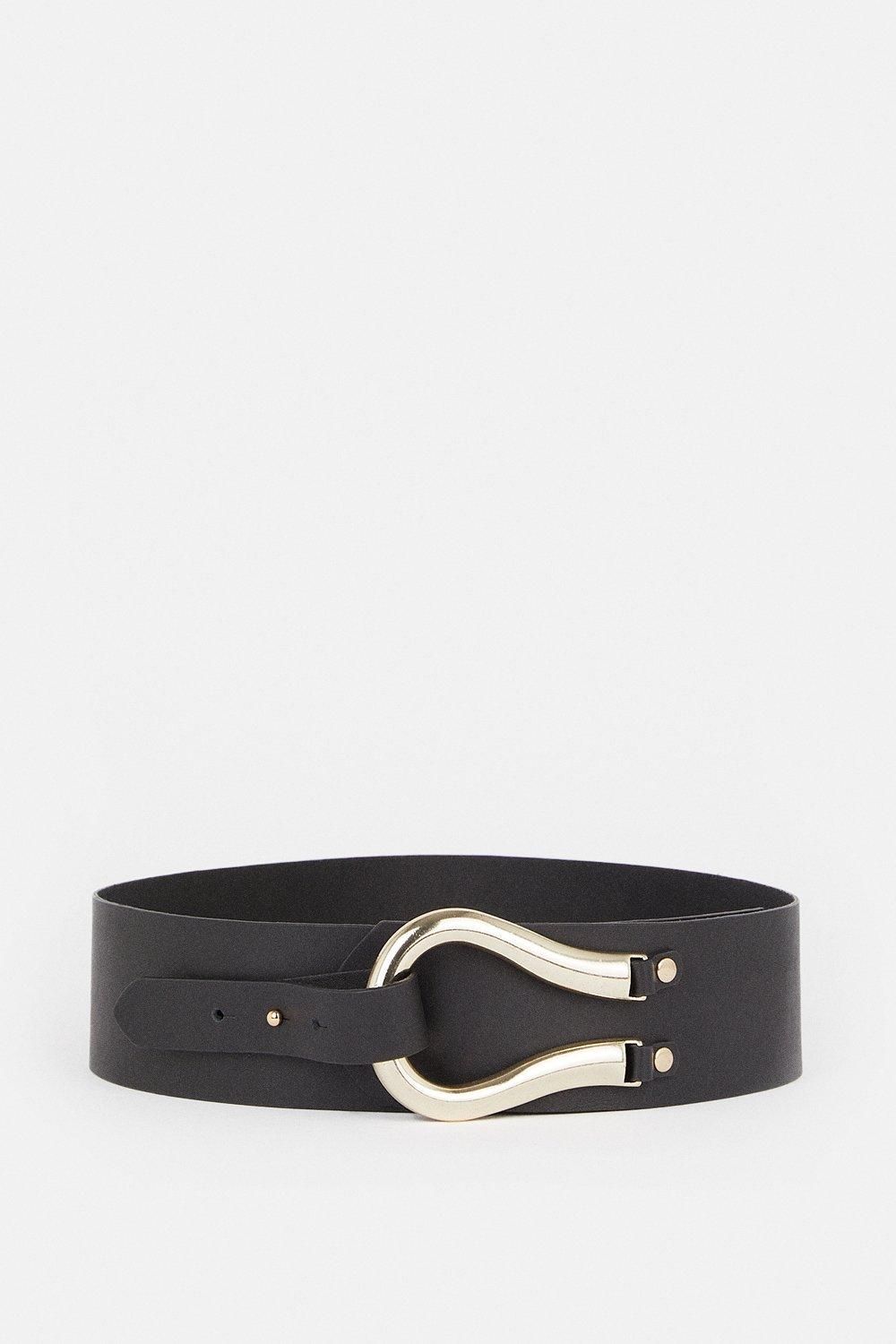 KarenMillen Leather Hardware Detail Waist Belt