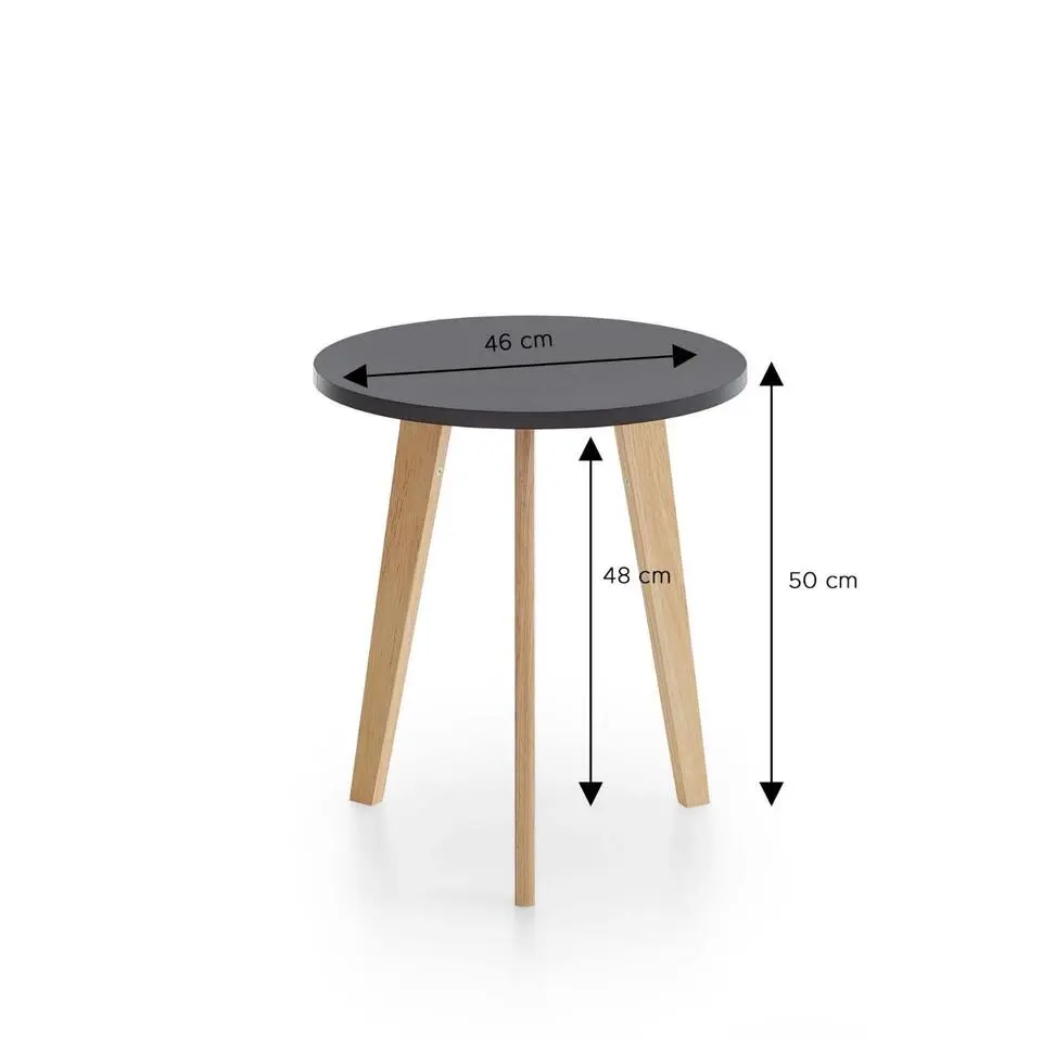 Hioshop Karin salontafel bijzettafel den decor- zwart