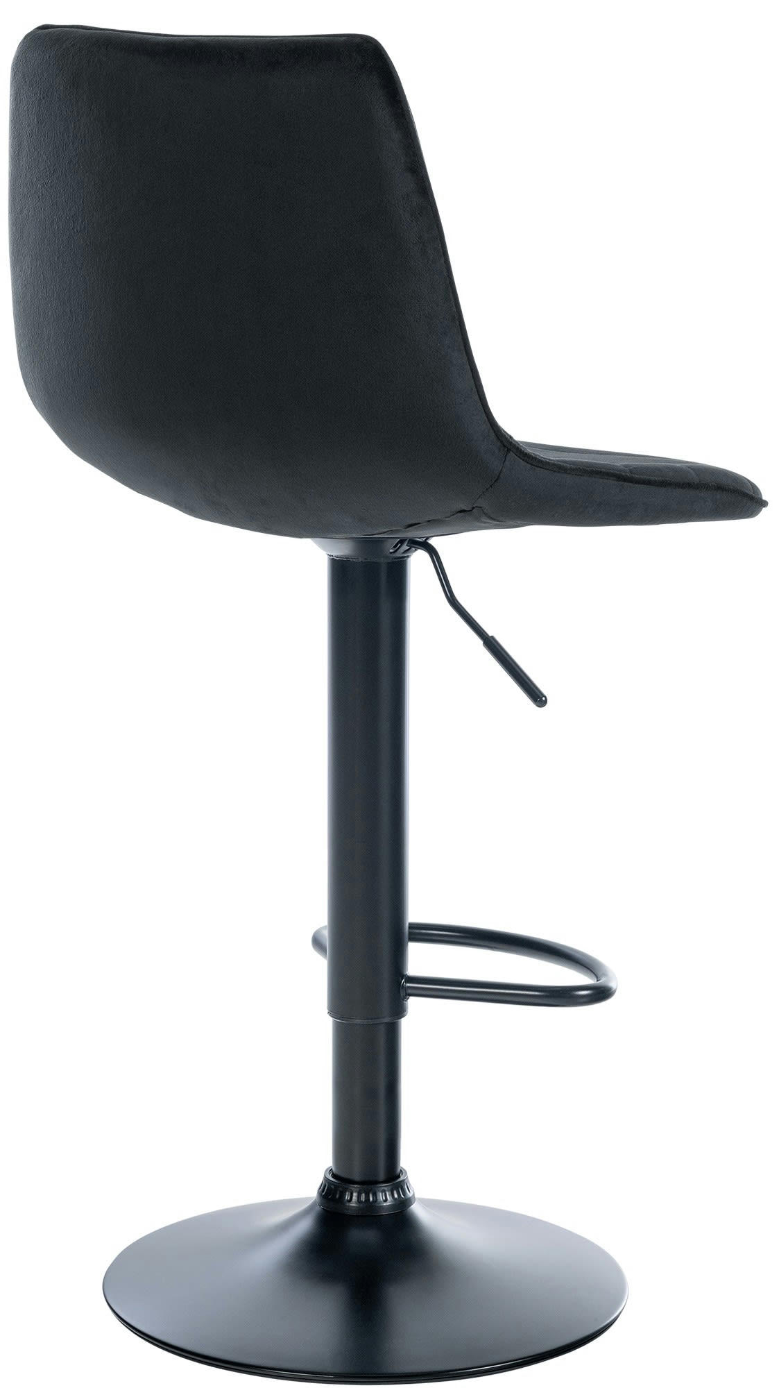 LEX - Tabouret de bar réglable pivotant en velours Noir