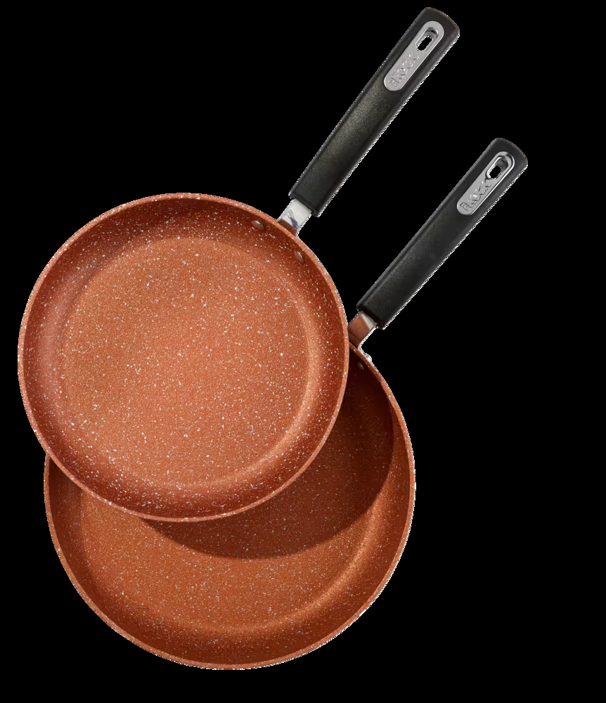The Rock Copper Frying Pan, Non-stick, Dishwasher & Oven Safe, 2-pk, 24cm & 28cm